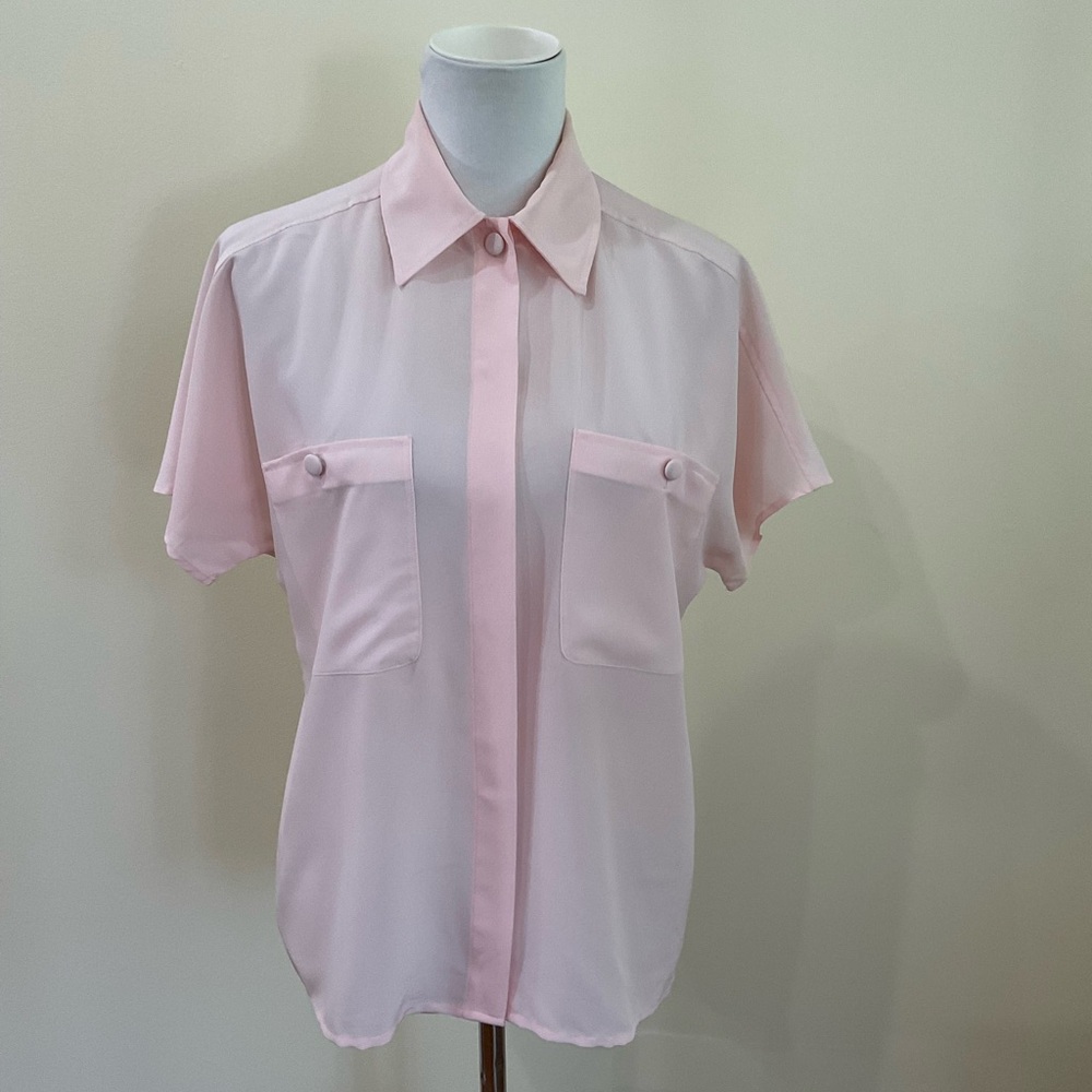 Women’s Jones New York Light Pink Short Sleeve Blouse